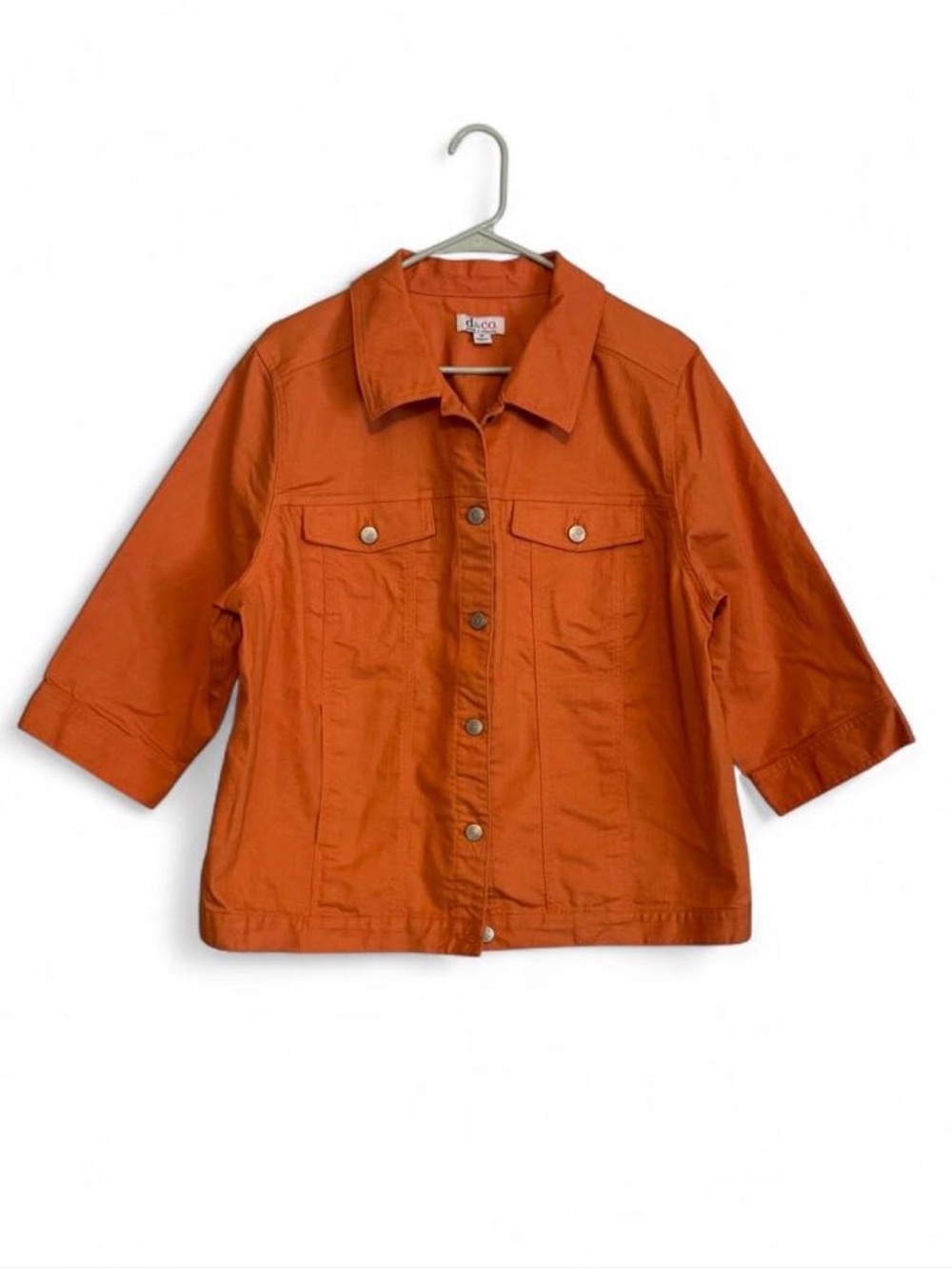 Denim&Co Orange Cotton-Blend Jean Jacket